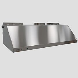 Economical wall-mounted laboratory canopy fume hood is suitable for light-duty applications; 304 stainless steel with built-in LED lighting  |  9000-01A displayed