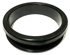 Glove port ring, ABS plastic 8/9" diameter, 10-32 threaded brass insert, TPE over mold  |  1694-51A displayed
