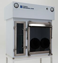 BioSafe® Compounding Aseptic Isolator meets USP-797 requirements; shown with optional neoprene gloves and stand.  |  2900-58B displayed