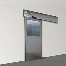 Stainless steel half view right sliding pre-hung automatic door  |  5556-13-RS displayed