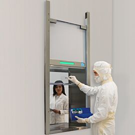 Slide-up door Smart Pass-Through with interlocked doors allows contamination-free parts transfer without door swing requirements  |  2635-46 displayed