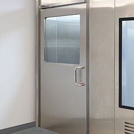 Left Hand Reverse Stainless Steel Manual Cleanroom Door  |  6602-80A-L  |  6602-81A-L displayed