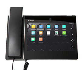 Convenient desktop video conference telephone/intercom running on Android OS with SIP/VoIP connectivity, Wi-Fi and Bluetooth  |  6711-13 displayed