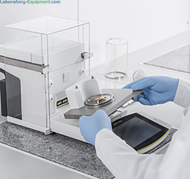 Optional Automated Inner Draft Shield for Sartorius Cubis II Ultra Hi-Res Balances designed as a click-in module for easy exchange with removable base plate