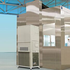 Air conditioning module passes colled air through Vertical Air Return to ducts connected to Fan/Filter Units (FFUs)  |  6704-27 displayed