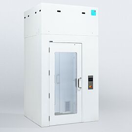Air shower with powder-coated steel and SDPVC construction that resists chemical wear and supports high-traffic cleanroom use  |  6010-22B displayed