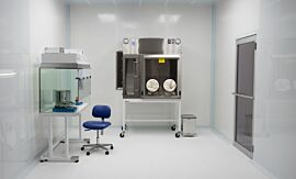 Office space converted to an ISO 7 cleanroom