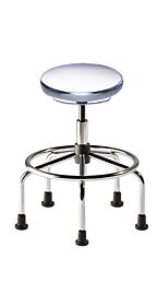 Biofit ISO4 high bench steel seat includes tubular steel base, footring and 2" high polyamide glides