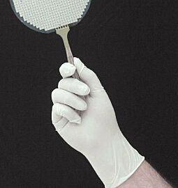 These Nitrile gloves are disposable, powder-free with textured fingers for improved dexterity  |  1674-13 displayed