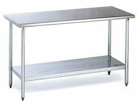 Stainless steel laboratory table with stainless steel top and undershelf, galvanized steel legs  |  1373-19 displayed