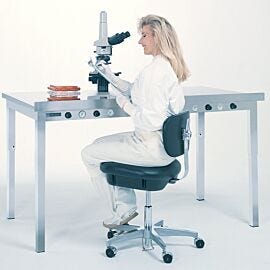 Pneumatic dampeners isolate work surface from building vibration; ideal for weighing and microscopy work (shown: 60"W model)  |  1570-81A displayed