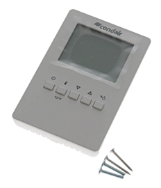 Compact wall-mounting digital control humidistat takes a user-programmed RH setpoint and uses it to auto-adjust the humidifier output  |  3951-13 displayed