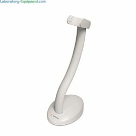 Benchtop charging stand for Sartorius electronic pipettes operates through metal contacts on sides of pipette and in head of charging stand  |  5702-56 displayed
