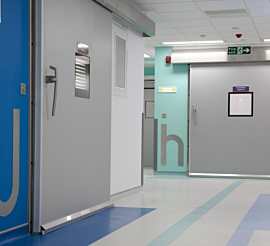 Unique GRP/FRP engineered closed mold process of the door blade creates a hygienic flush finish that will not harbor bacteria  |  6712-07 displayed