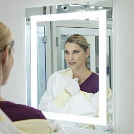 ISO-Rated mirror provides a visual self-check to enhance compliance with gowning protocol  |  5252-74 displayed