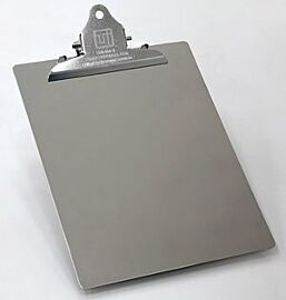 Stainless steel BioSafe Cleanroom Clipboards provide non-shedding, durable, conductive surfaces, ideal for aseptic environments  |  1350-00A-2 displayed