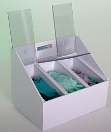 Polypropylene Glove DIspenser shown open with props  |  4952-03 displayed