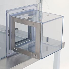 Air locks provide a buffer space that minimizes contamination during parts transfer (static-dissipative PVC model shown)  |  3305-39 displayed