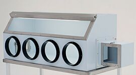 Fluorescent light encased in steel, shown installed on glovebox.  |  1681-79 displayed