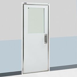 Lightweight, sturdy cleanroom door with uPVC panels suitable for environments needing cGMP compliance  |  6603-76A displayed