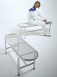 Free-standing gowning benches feature non-shedding leveling glides  |  9602-98 displayed