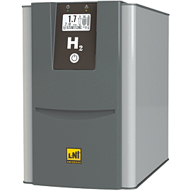 HG Pro LN PEM Hydrogen Generators by LNI SwissGas with a multilayer electrolytic cell, 1,500 cc/min flowrate, 16 bar (232 psi), less than 1 ppm N2 content