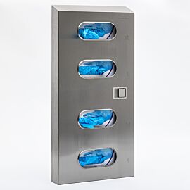 Four Compartment Hinged Front Cover Stainless Steel Glovebox  |  4953-95 displayed