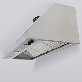Wall-mount canopy fume hood provides 1200 CFM exhaust fume ventilation with four blower speeds  |  5015-10 displayed