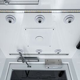 Intergrated air shower sprinkler head has a white cover plate for easier cleaning  |  6010-90 displayed