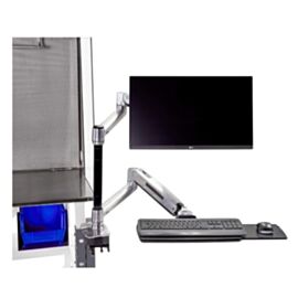 Labconco Ergotron WorkFit-LX Monitor and Keyboard Arms mounted on clean bench base stand. Labconco 3997900 | 3644-97 displayed
