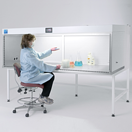 Horizontal Laminar Flow Stations provide an enclosed, HEPA-filtered ISO 5 work environment with stainless steel interior surfaces for easy cleaning | 9620-64C displayed