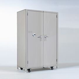This all-stainless Steel Security Cabinet features a lock with fingerprint scanner for secure storage of pharmaceuticals  |  1989-10 displayed