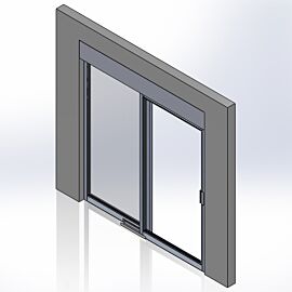 Cleanroom compliant manual sliding door, stainless steel frame, left-hand sliding  |  6603-51-LS displayed
