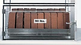 Adjustable shelves support weight loads of up to 90 pounds.  |  1976-04 displayed