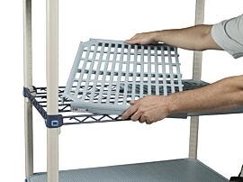 MetroMax Q Shelving System Quick adjust Open Grid shown with model  |  1534-58 displayed