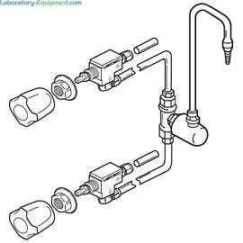 Illustration of the mixed cold/hot water service fixture kit with gooseneck faucet for fume hoods  |  3644-93 displayed