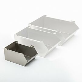 The small bin used on the Mobile Storage Bin Rack to hold assembly parts within easy reach  |  9611-80 displayed