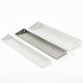 The medium-sized shelf used on the Mobile Storage Bin Rack to hold parts-dispensing bins  |  9611-77 displayed