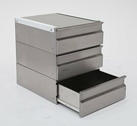 Modular Three Drawer Unit; Stainless Steel 6"H, 6"H & 6"H  |  1741-24 displayed