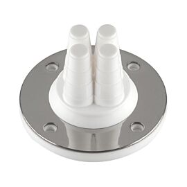 The multi grommet silicone wall boot 3" W x 3" D x 2" H forms a flexible and sanitary seal around multiple cords or wires   |  2900-19 displayed