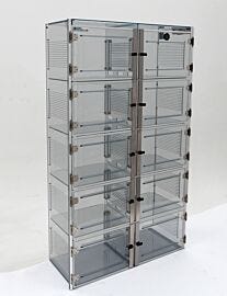 ValuLine® plastic desiccator cabinet, static-dissipative PVC, 10 chambers with adjustable shelving  |  3949-40C displayed