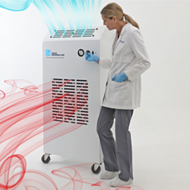 Medical-grade air filtration system rapidly transforms any standard room into a fully functional negative pressure isolation room  |  6601-PP-27 displayed