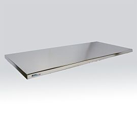Solid work surface made of stainless steel for corrosion-resistance, durability, and sturdiness  |  1751-07-ST displayed