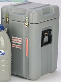 Cryogenic shippers with locking lids.  |  6900-29 displayed