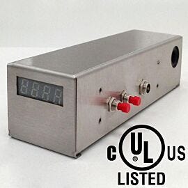 Smart® Module with LED display and gas inlet automatically monitors and maintains low-RH set point to conserve nitrogen  |  1911-30B-VL displayed