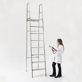 Stainless Steel 90° Ladder Platform with safety rails