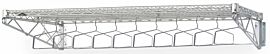 The garment racks come with 11 hangers spaced at 3" intervals with the unique hanger capture mechanism that provides theft deterrence  |  2650-20 displayed