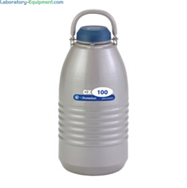 TW CX100 Vapor Shipper complies with IATA regulations and safely transports biological samples; static hold time 18 days, evaporation rate 0.2 liters per day  |  6900-90 displayed