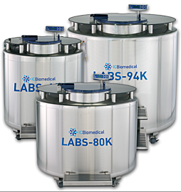 Available in four capacity sizes, models feature a single pivot turntable, a stainless steel table top for efficient LN2 storage in vapor or liquid phase  |  6900-PP-03 displayed