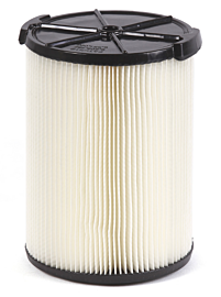Replacement dry filter for the 6-gallon size WD6425 wet/dry vacuum in Terra's ruggedized shoe cleaner.  |  7575-25 displayed